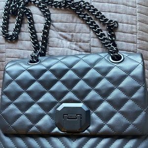 Black quilted Aldo handbag, purse, shoulder bag.